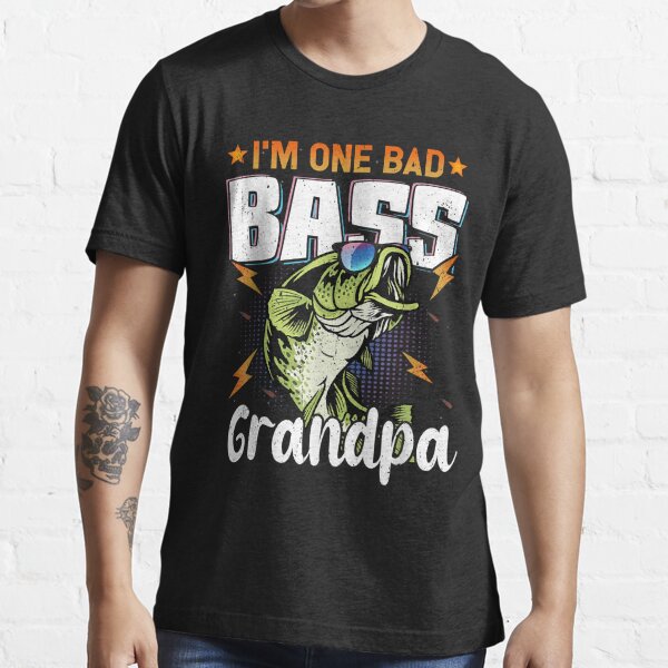 Mens I'm One Bad Bass Grandpa Bass Fishing Gift For Father's Day  Sticker  for Sale by corruptmacadami
