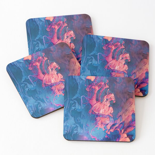 Item preview, Abstract Watercolour Blue and Red Art Wallpaper designed and sold by ArtParadox.