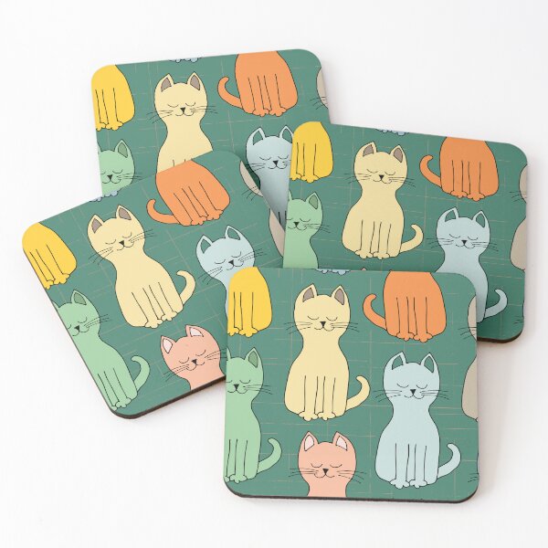 Item preview, Cool kitty cats in a row enjoying the sunshine designed and sold by FrancesPoff.