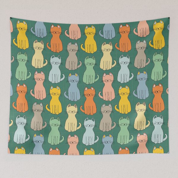 Item preview, Cool kitty cats in a row enjoying the sunshine designed and sold by FrancesPoff.