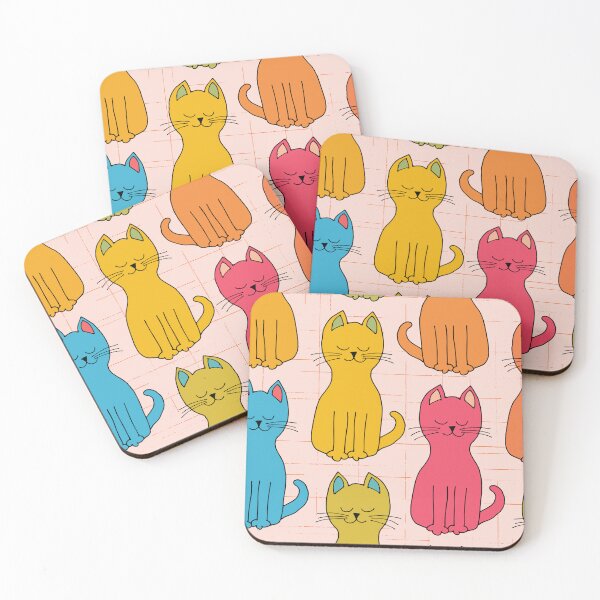 Item preview, Candy Rainbow happy kitty cats in a row enjoying the sunshine designed and sold by FrancesPoff.