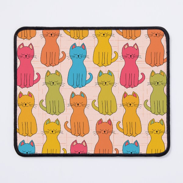 Item preview, Candy Rainbow happy kitty cats in a row enjoying the sunshine designed and sold by FrancesPoff.
