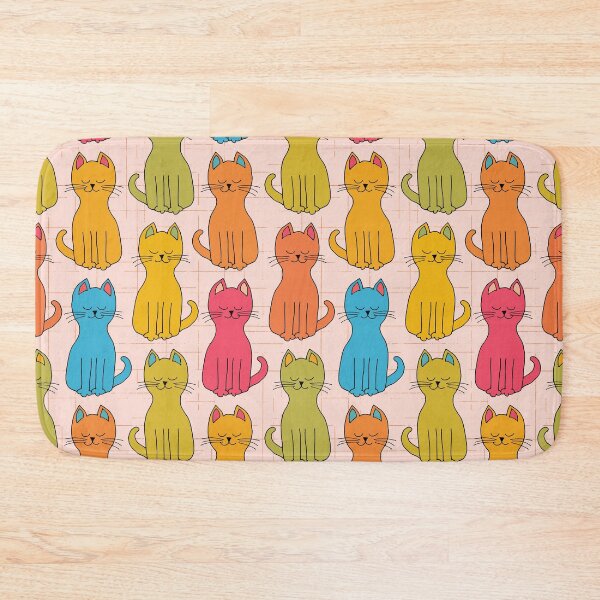 Item preview, Candy Rainbow happy kitty cats in a row enjoying the sunshine designed and sold by FrancesPoff.