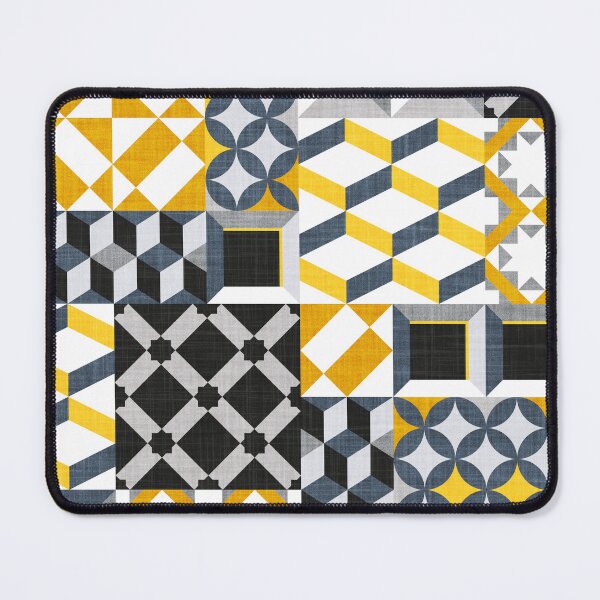 Item preview, Geometric tiles inspiration patchwork // yellow and gray designed and sold by SelmaCardoso.