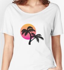Outrun Palm Tree Sunset Relaxed Fit T-Shirt