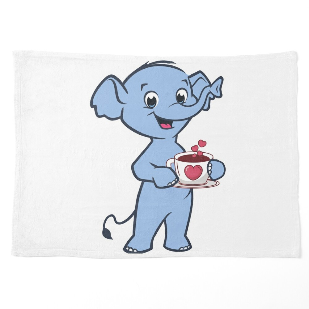 cute elephant drinking coffee/Best gift for elephant and coffee