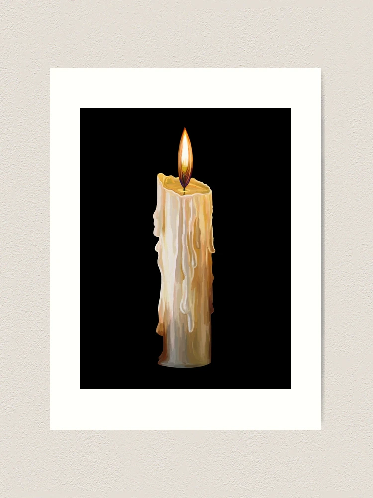 Solo Melting Wax Flickering Candle Art Print for Sale by Deborah
