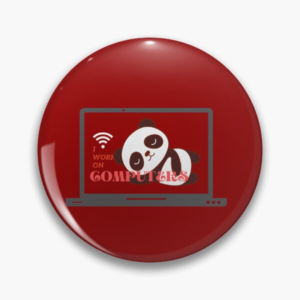 Item preview, I work on computers Panda funny  designed and sold by Cheeky Popp.