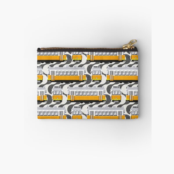 Item preview, Lisbon trams // Portuguese Rossio cobblestone inspiration background lemon lime and marigold transport designed and sold by SelmaCardoso.