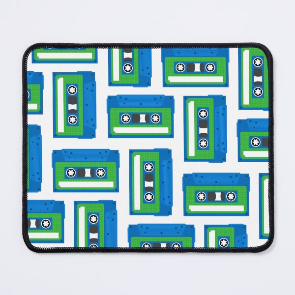 Item preview, Cassette Tape Pattern - Blue & Green designed and sold by tapeisdamessage.