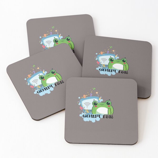 Item preview, I work on computers Frog funny  designed and sold by Cheeky Popp.