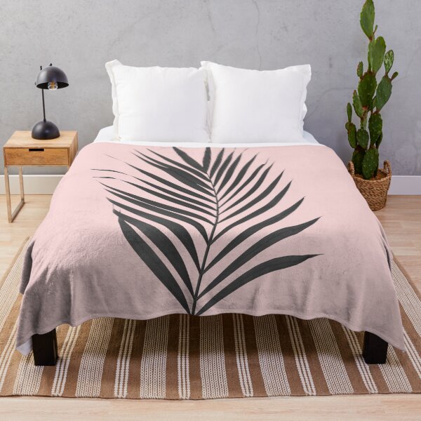 Item preview, Black Pink Palm Leaf Silhouette Tropical Boho designed and sold by Tropical Arts.