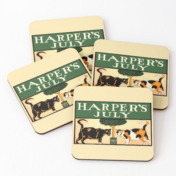 Item preview, Two calico cats, Edward Penfield, Harper's July 1898 designed and sold by aapshop.
