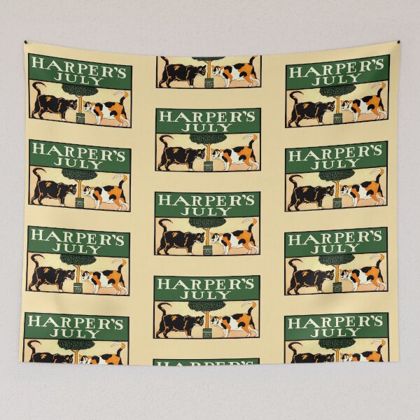 Item preview, Two calico cats, Edward Penfield, Harper's July 1898 designed and sold by aapshop.