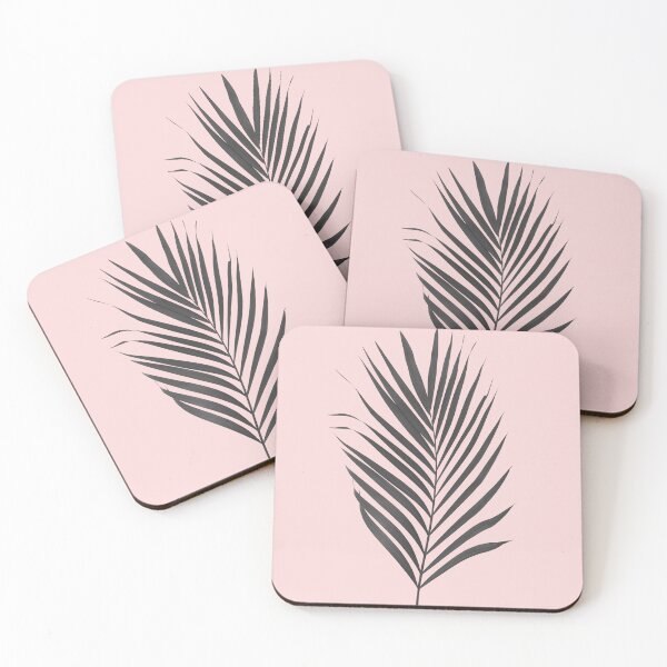 Item preview, Black Pink Palm Leaf Silhouette Tropical Boho  designed and sold by Tropical Arts.