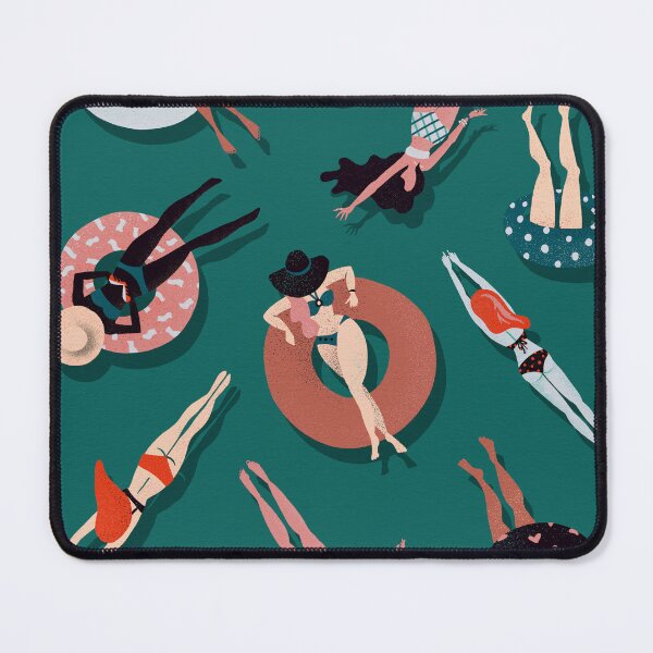 Item preview, Swimming Ladies – Teal designed and sold by Cat Coquillette.