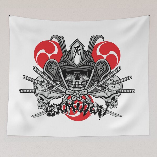Item preview, samurai skull designed and sold by amid999.