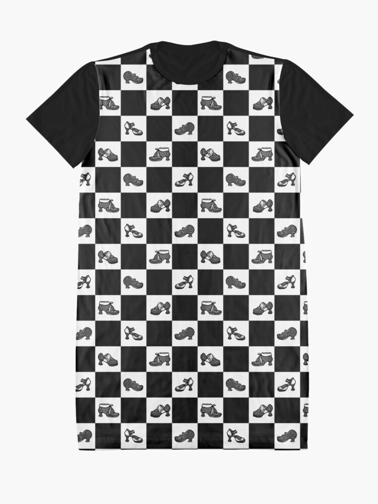 Alternate view of Fluevog BW Checker Pattern Graphic T-Shirt Dress