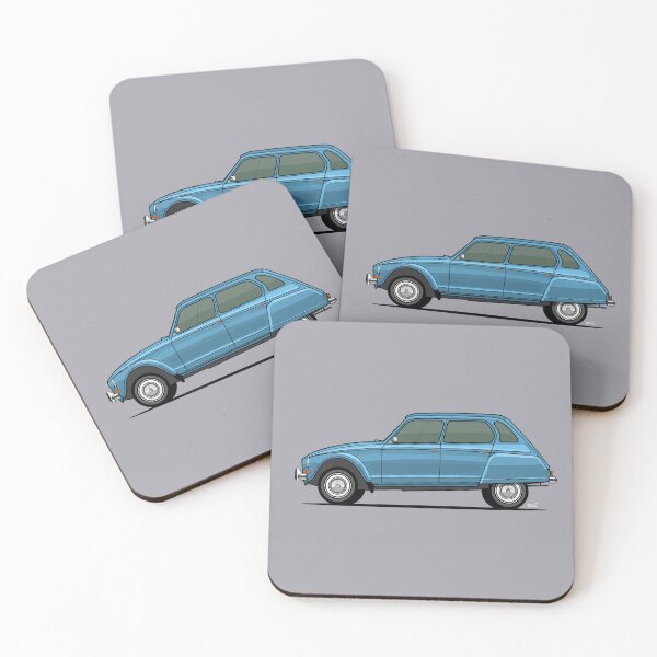 Item preview, Ci troen Dyane single side view illustration - Blue designed and sold by RJWautographics.
