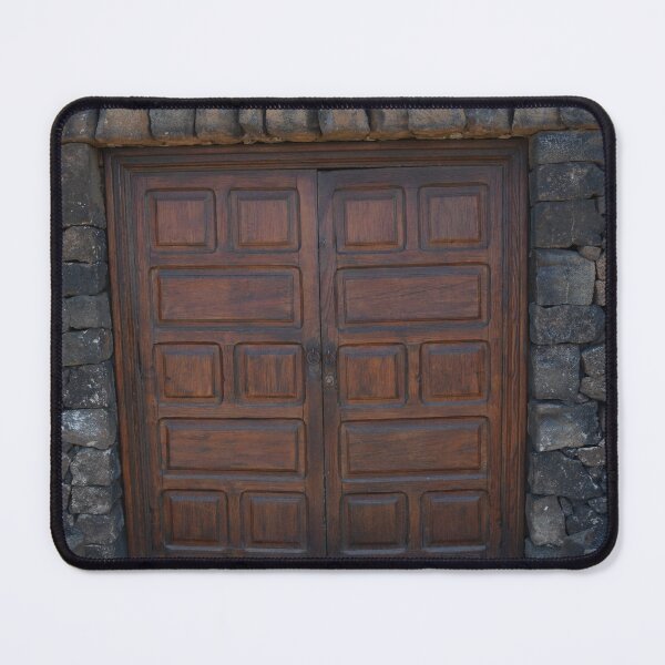Item preview, Old doors in a lava brick building designed and sold by Hilbert72.