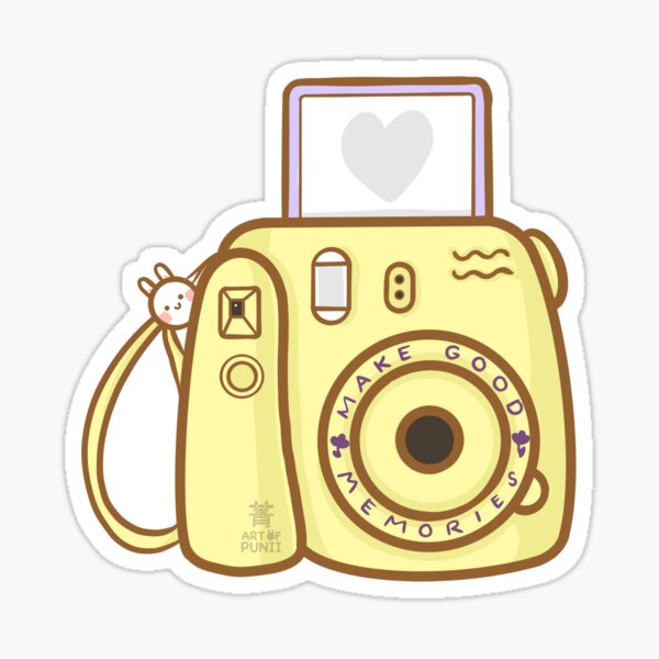 Yellow Polaroid Camera Sticker - Colors & Cocktails