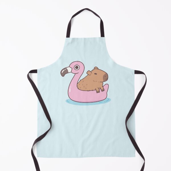 Item preview, Cute Capybara Chillin On Flamingo Pool Float designed and sold by rustydoodle.