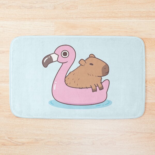 Item preview, Cute Capybara Chillin On Flamingo Pool Float designed and sold by rustydoodle.