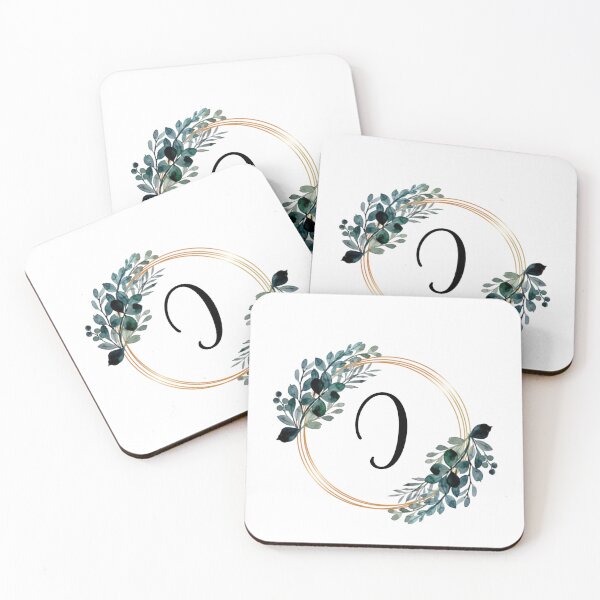 Item preview, Monogram Letter I | Laurels with Gold Borders designed and sold by JustSeasons.