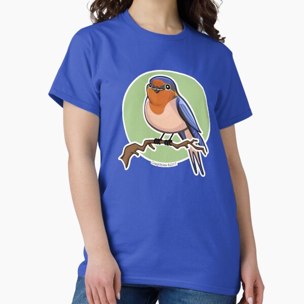 Barn Swallow over green background Classic T-Shirt