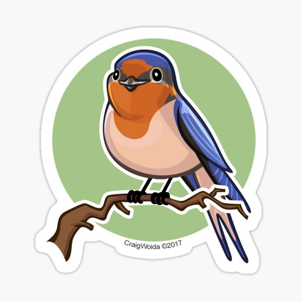 Item preview, Barn Swallow over green background designed and sold by CraigWoida.
