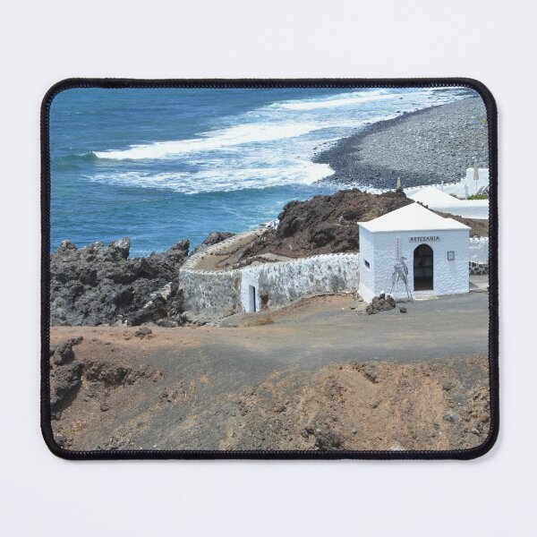 Item preview, View of white builing on lava rocks designed and sold by Hilbert72.