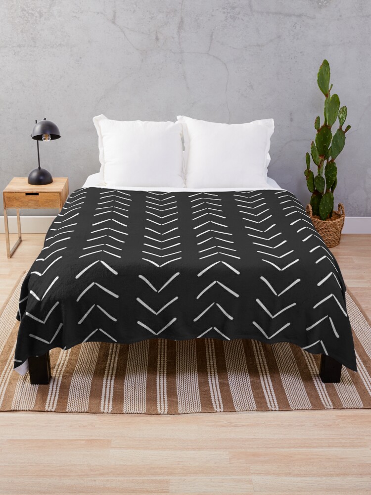 Boho Big Arrows in Black and White Throw Pillow by House of HaHa