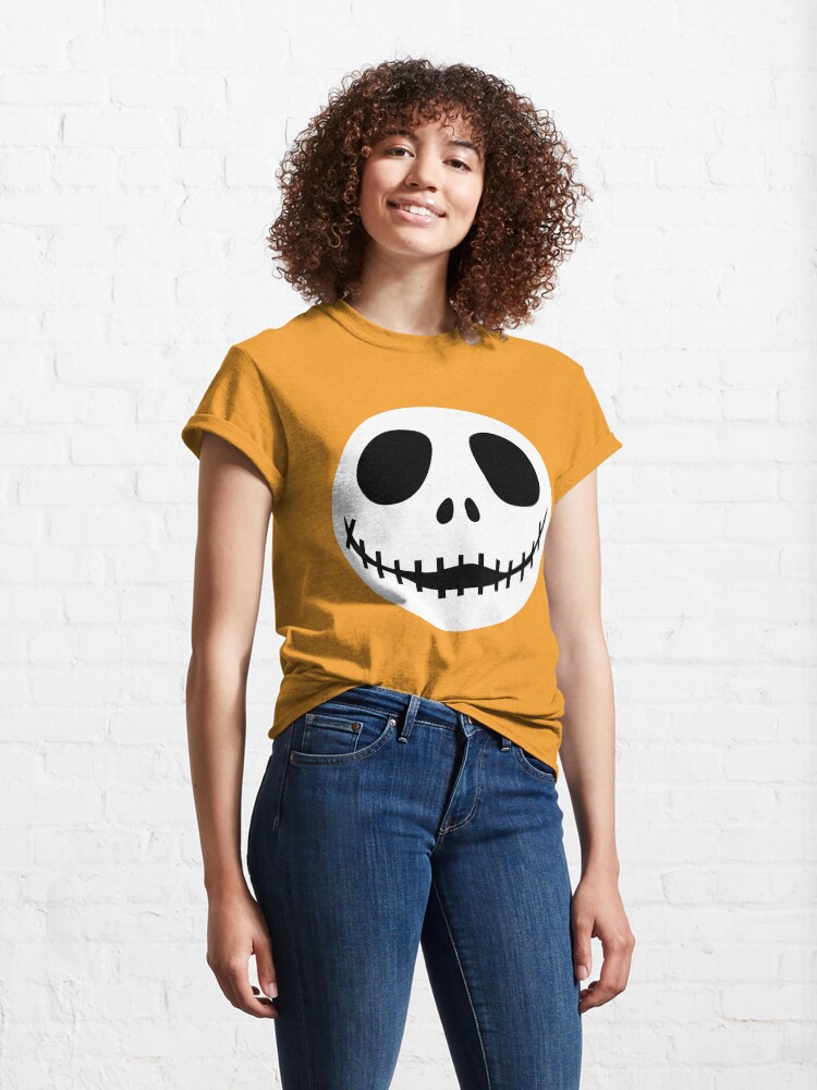 Alternate view of The Patron Spirit- Nightmare Before Christmas, Skellington, Pumpkin King, White, Grin, Evil, Halloween, Christmas, Movie, Fandom, Geek, Geekery, Nerd, Nerdy Classic T-Shirt