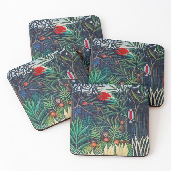 Item preview, Monkeys Parrot Animal in Jungle Forest designed and sold by VintageArchive.