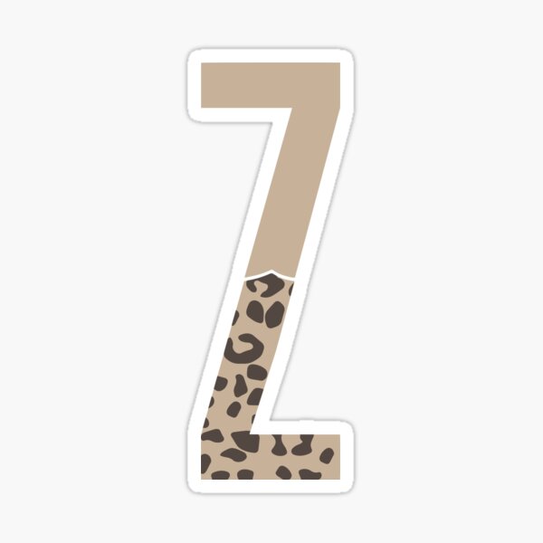 Leopard Monogram Letter Z Sticker