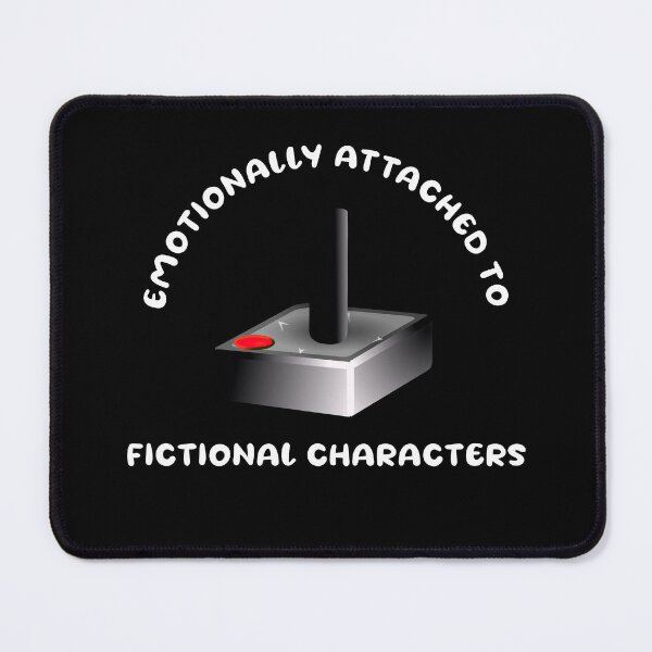 Item preview, Emotionally attached to fictional characters | Funny Reading Quote with Goofy Rounded Font and Joystick Controller designed and sold by SomeDesignThing.