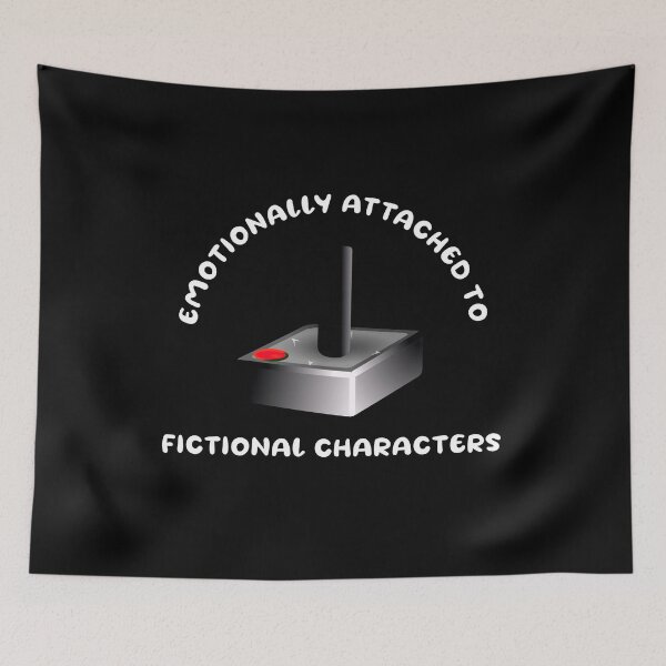 Item preview, Emotionally attached to fictional characters | Funny Reading Quote with Goofy Rounded Font and Joystick Controller designed and sold by SomeDesignThing.