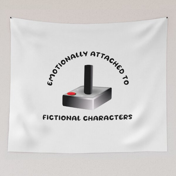 Item preview, Emotionally attached to fictional characters | Funny Reading Quote with Goofy Rounded Font and Joystick designed and sold by SomeDesignThing.