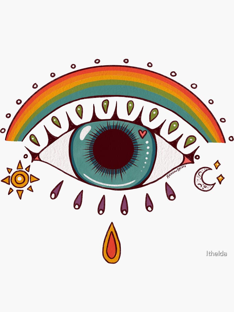 Rainbow Eye Sticker For Sale By Ithelda Redbubble