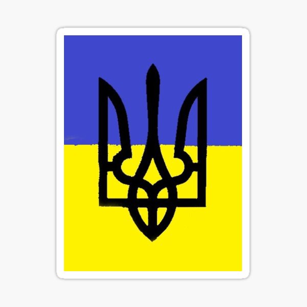 2 Ukraine OVAL stickers Ukrainian Tryzub flag decal bumper car bike laptop CL066 