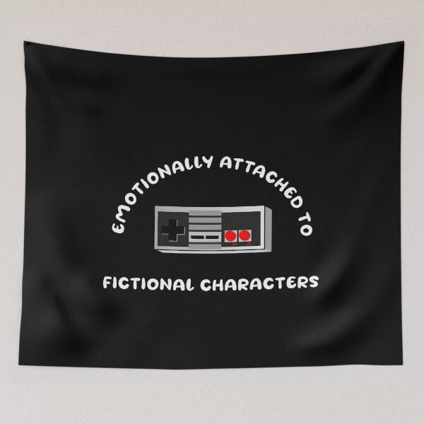 Item preview, Emotionally attached to fictional characters | Funny Reading Quote with Goofy Rounded Font and Controller designed and sold by SomeDesignThing.
