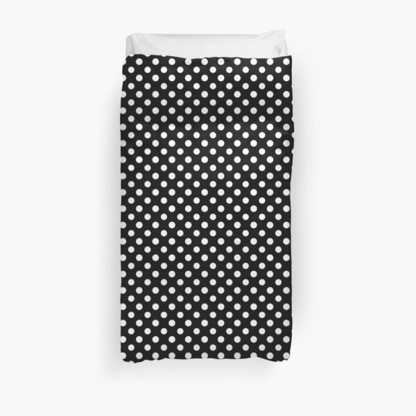 Black With Large White Polka Dots Duvet Cover