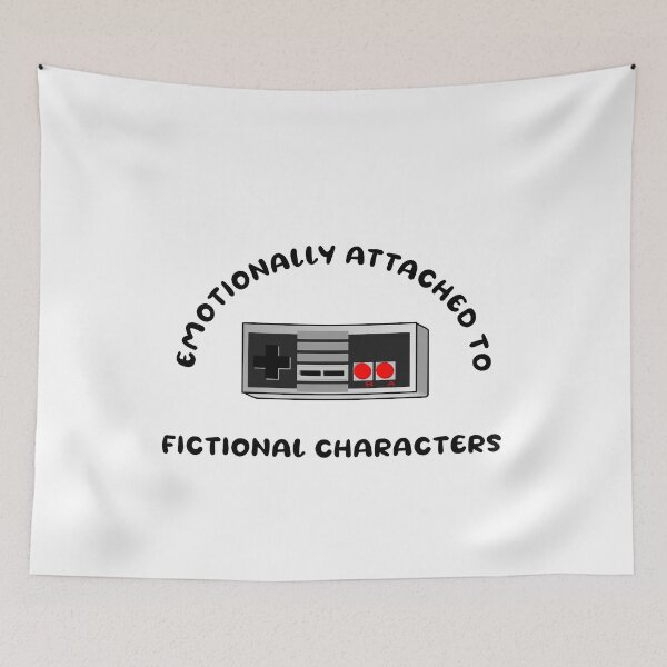 Item preview, Emotionally attached to fictional characters | Funny Reading Quote with Goofy Rounded Font and Controller designed and sold by SomeDesignThing.