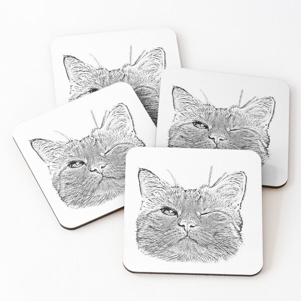 Item preview, Winking Cat Drawing designed and sold by Catspeople.