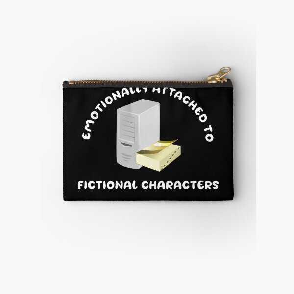 Item preview, Emotionally attached to fictional characters | Funny Reading Quote with Goofy Rounded Font and Computer and Book designed and sold by SomeDesignThing.