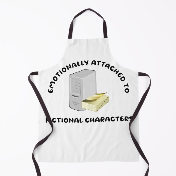 Item preview, Emotionally attached to fictional characters | Funny Reading Quote with Goofy Rounded Font and Computer and Book designed and sold by SomeDesignThing.