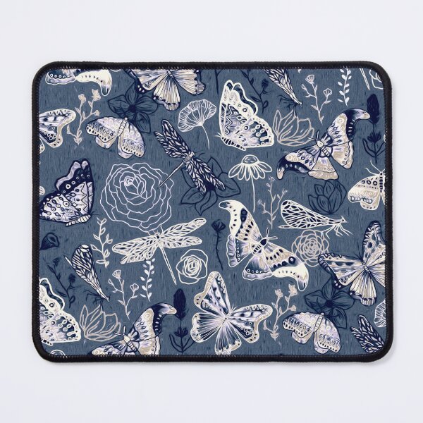 Item preview, Dragonflies, Butterflies, Moths and Floral Design on Navy designed and sold by TigaTiga.