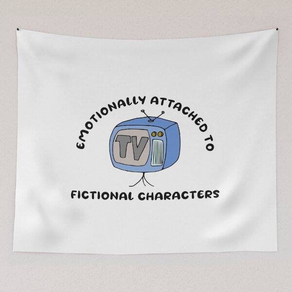 Item preview, Emotionally attached to fictional characters | Funny Reading Quote with Goofy Rounded Font and Retro TV designed and sold by SomeDesignThing.