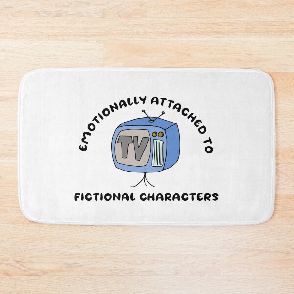 Item preview, Emotionally attached to fictional characters | Funny Reading Quote with Goofy Rounded Font and Retro TV designed and sold by SomeDesignThing.