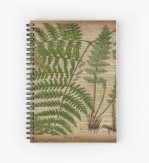 botanische Druckfarnblätter des Vintagen Laubhippies Spiralblock